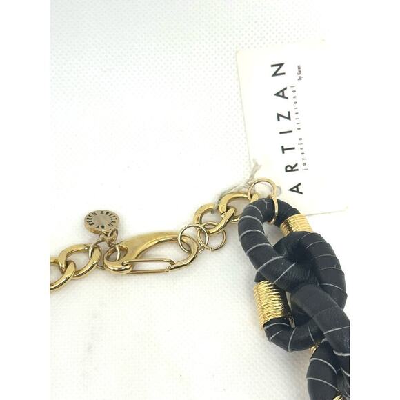 ARTIZAN Joyeria Artesenal by Keren Leather Wrapped Chunky Chain Necklace NWT - Picture 3 of 3